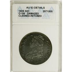 1809 50C --Cleaned, Damaged, Retoned--ANACS. AU53 Detai