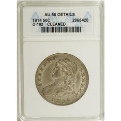 1814 50C --Cleaned--ANACS. AU55 Details. NGC Census: (3