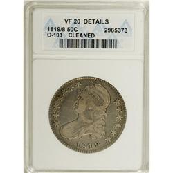 1819/8 50C Small 9--Cleaned--ANACS. VF20 Details. NGC
