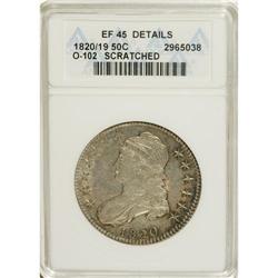 1820/19 50C Square Base 2--Scratched--ANACS. XF45 Deta