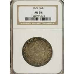 1827 50C Square Base 2 AU58 NGC. NGC Census: (556/