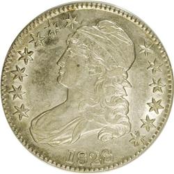 1828 50C Curl Base 2, No Knob AU50 ANACS. O-120. NGC C