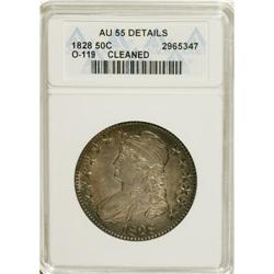 1828 50C Curl Base 2, No Knob--Cleaned--ANACS. AU55 De