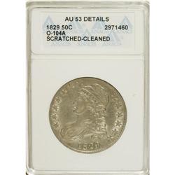 1829 50C --Cleaned, Scratched--ANACS. AU53 Details. NGC