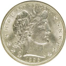 1896 50C --Cleaned--ANACS. MS60 Details. NGC Census: (4