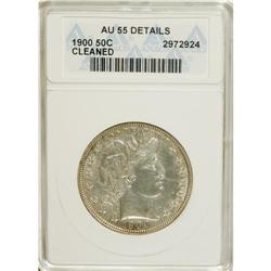 1900 50C --Cleaned--ANACS. AU55 Details. NGC Census
