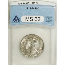 1916-D 50C MS62 ANACS. NGC Census: (324/1342). PCG
