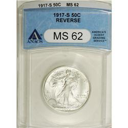 1917-S 50C Reverse MS62 ANACS. NGC Census: (224/46