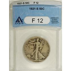 1921-S 50C F12 ANACS. NGC Census: (136/863). PCGS