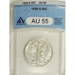 1928-S 50C AU55 ANACS. NGC Census: (30/580). PCGS