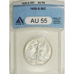 1928-S 50C AU55 ANACS. NGC Census: (30/580). PCGS