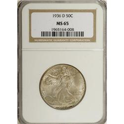1936-D 50C MS65 NGC. NGC Census: (472/168). PCGS P