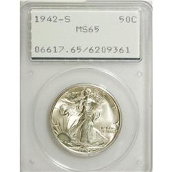 1942-S 50C MS65 PCGS. PCGS Population (1904/286).