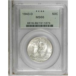 1943-D 50C MS66 PCGS. PCGS Population (1349/193).