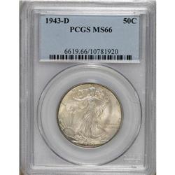 1943-D 50C MS66 PCGS. PCGS Population (1349/193).