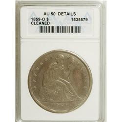 1859-O $1 --Cleaned--ANACS. AU50 Details. NGC Censu