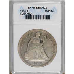 1866 $1 Motto XF40 ANACS. NGC Census: (0/132). PCGS Po