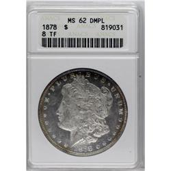 1878 8TF $1 MS62 Deep Mirror Prooflike ANACS. NGC