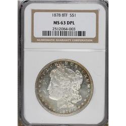 1878 8TF $1 MS63 Deep Mirror Prooflike NGC. NGC Ce