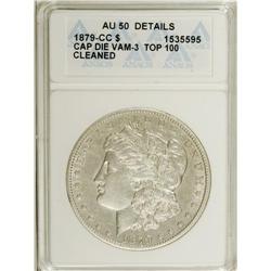 1879-CC $1 Capped Die--Cleaned--ANACS. AU50 Details. N