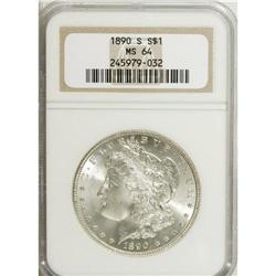 1890-S $1 MS64 NGC. NGC Census: (3442/636). PCGS P