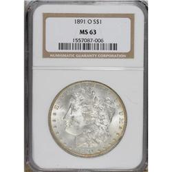 1891-O $1 MS63 NGC. NGC Census: (1161/834). PCGS P