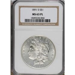 1891-S $1 MS63 Prooflike NGC. NGC Census: (186/232