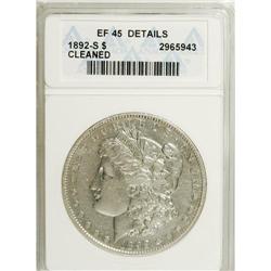 1892-S $1 --, Cleaned--ANACS. XF45 Details. NGC Cen