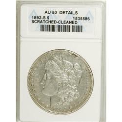 1892-S $1 --Cleaned, Scratched--ANACS. AU50 Details.