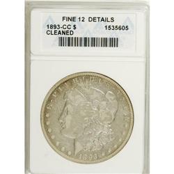 1893-CC $1 --Cleaned--ANACS. Fine 12 Details. NGC C