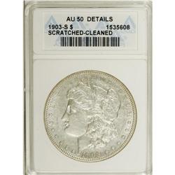1903-S $1 --Cleaned, Scratched--ANACS. AU50 Details.