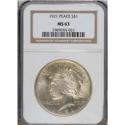 1921 $1 MS63 NGC. NGC Census: (4016/7538). PCGS Po