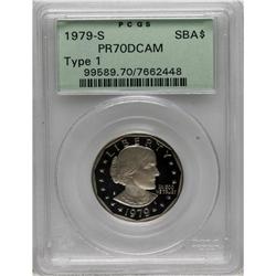 1979-S SBA$ Type One PR70 Deep Cameo PCGS. PCGS Po