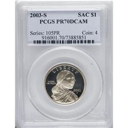 2003-S SAC$1 PR70 Deep Cameo PCGS. PCGS Population