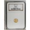 Image 1 : 1852 G$1 MS62 NGC. NGC Census: (905/759). PCGS Pop