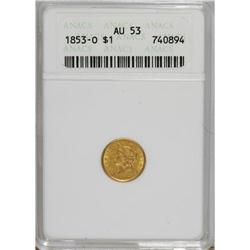 1853-O G$1 AU53 ANACS. NGC Census: (38/1660). PCGS