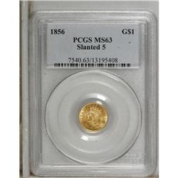1856 G$1 Slanted 5 MS63 PCGS. PCGS Population (130