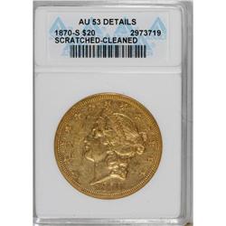 1870-S $20 AU53 ANACS. NGC Census: (276/966). PCGS Pop