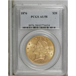 1876 $20 AU58 PCGS. PCGS Population (283/525). NGC