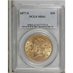 1877-S $20 MS61 PCGS. PCGS Population (231/187). N
