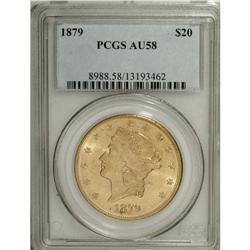 1879 $20 AU58 PCGS. PCGS Population (77/130). NGC