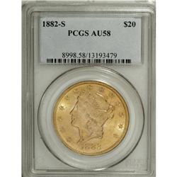 1882-S $20 AU58 PCGS. PCGS Population (171/512). N