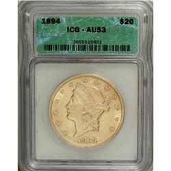 1894 $20 AU53 ICG. NGC Census: (6/21712). PCGS Pop
