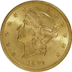 1897 $20 MS63 NGC. NGC Census: (4250/542). PCGS Popula