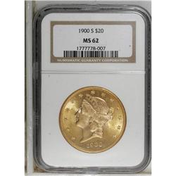 1900-S $20 MS62 NGC. NGC Census: (1895/638). PCGS