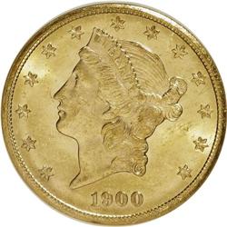 1900-S $20 MS62 NGC. NGC Census: (3792/1276). PCGS Pop
