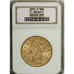1900-S $20 MS62 NGC. NGC Census: (3792/1276). PCGS