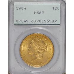 1904 $20 MS63 PCGS. PCGS Population (42721/25799).