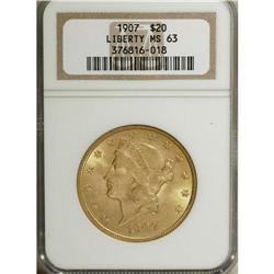 1907 $20 MS63 NGC. NGC Census: (4711/517). PCGS Po