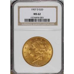 1907-D $20 MS62 NGC. NGC Census: (982/1596). PCGS